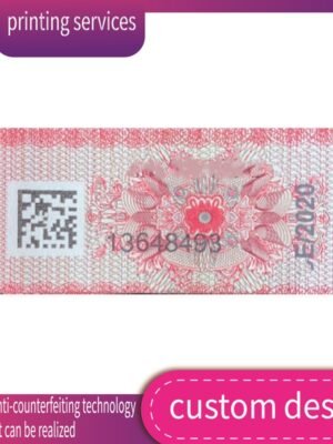 Security Paper Adhesive Tax Stamp Label CMYK / Pantone Color Printing Customized